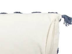Best Beliani Set di 2 cuscini JACARANDA Cotone 45 x 45 cm Blu Trama geometrica Beige Blu