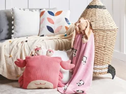 Best Beliani Set di 2 cuscini JARGALLI Cotone 35 x 35 cm Rosa Granchio Beige Rosa