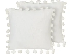 Beliani Set di 2 cuscini JASMINE 45 x 45 cm Tinta unita Bianco