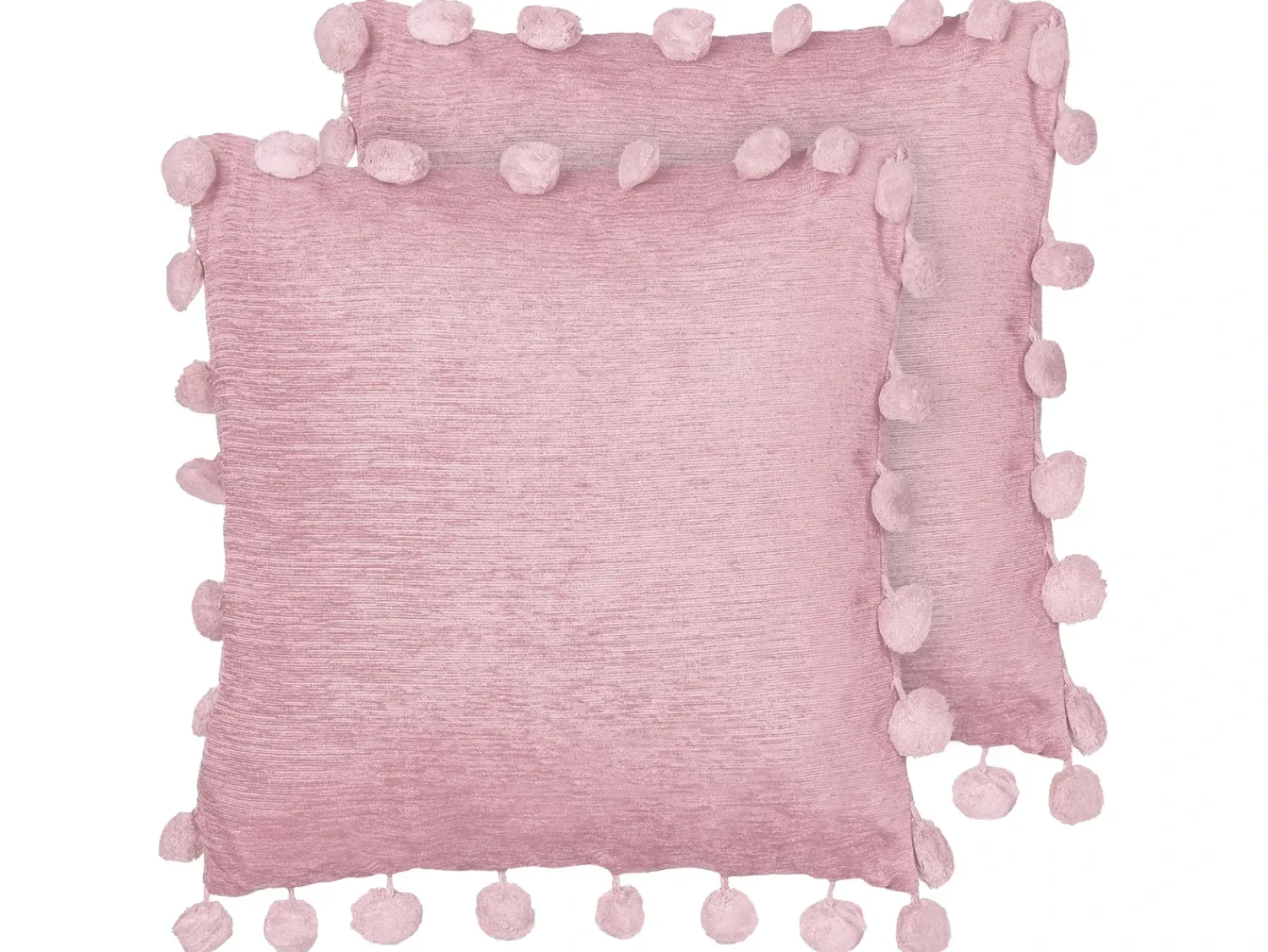 New Beliani Set di 2 cuscini JASMINE 45 x 45 cm Tinta unita Rosa