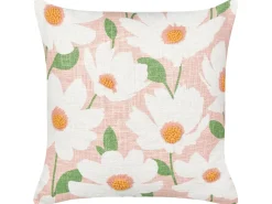 Outlet Beliani Set di 2 cuscini JATROPHA Cotone 45 x 45 cm Rosa Trama floreale Arancione Bianco Rosa Verde