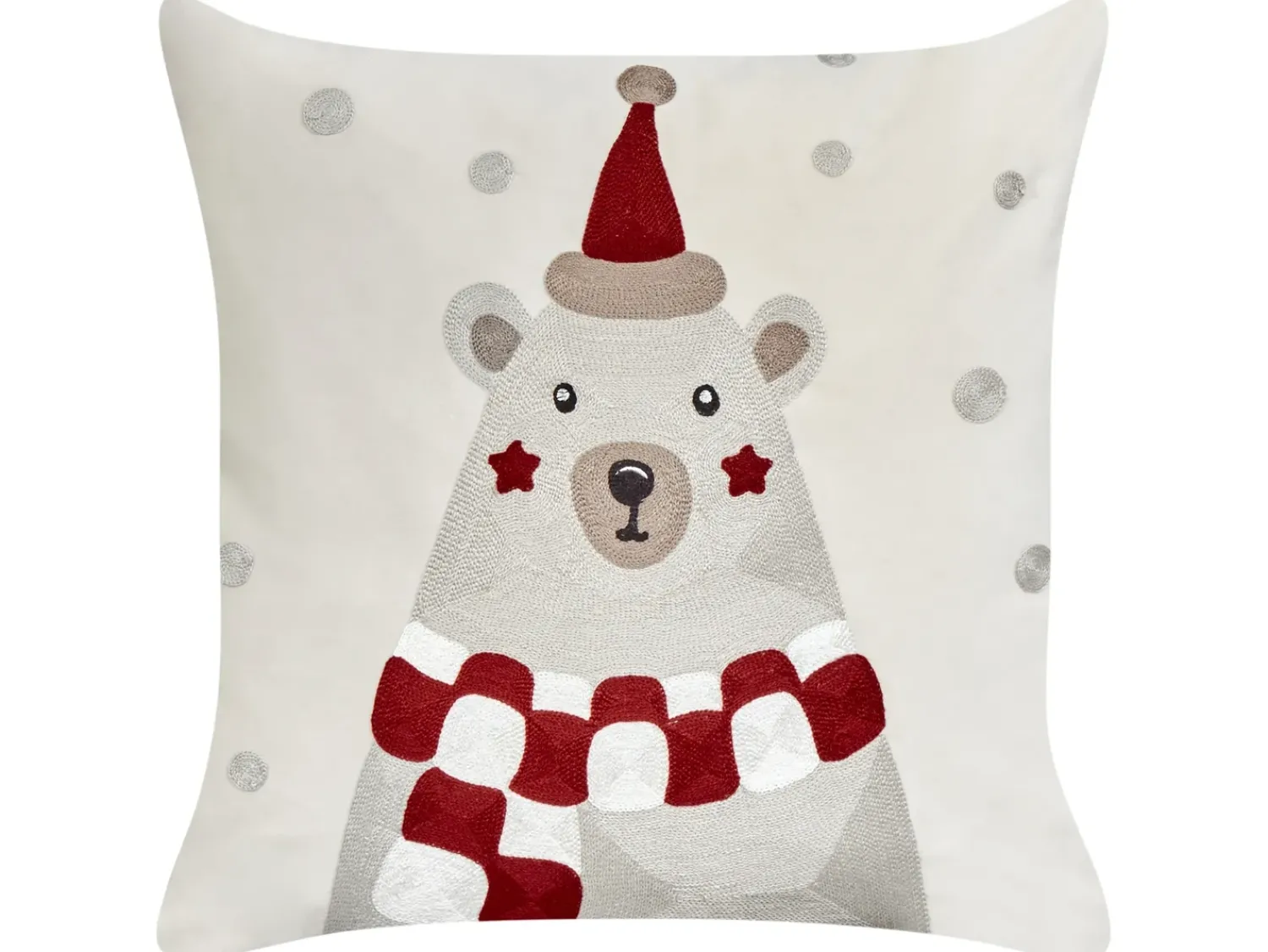 Outlet Beliani Set di 2 cuscini JELLIES Velluto 45 x 45 cm Bianco sporco Bianco Grigio Rosso