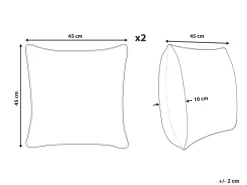 Online Beliani Set di 2 cuscini JOARA Cotone 45 x 45 cm chiaro Tinta unita Beige