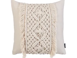 Online Beliani Set di 2 cuscini KALAM Cotone 45 x 45 cm chiaro Trama geometrica Beige