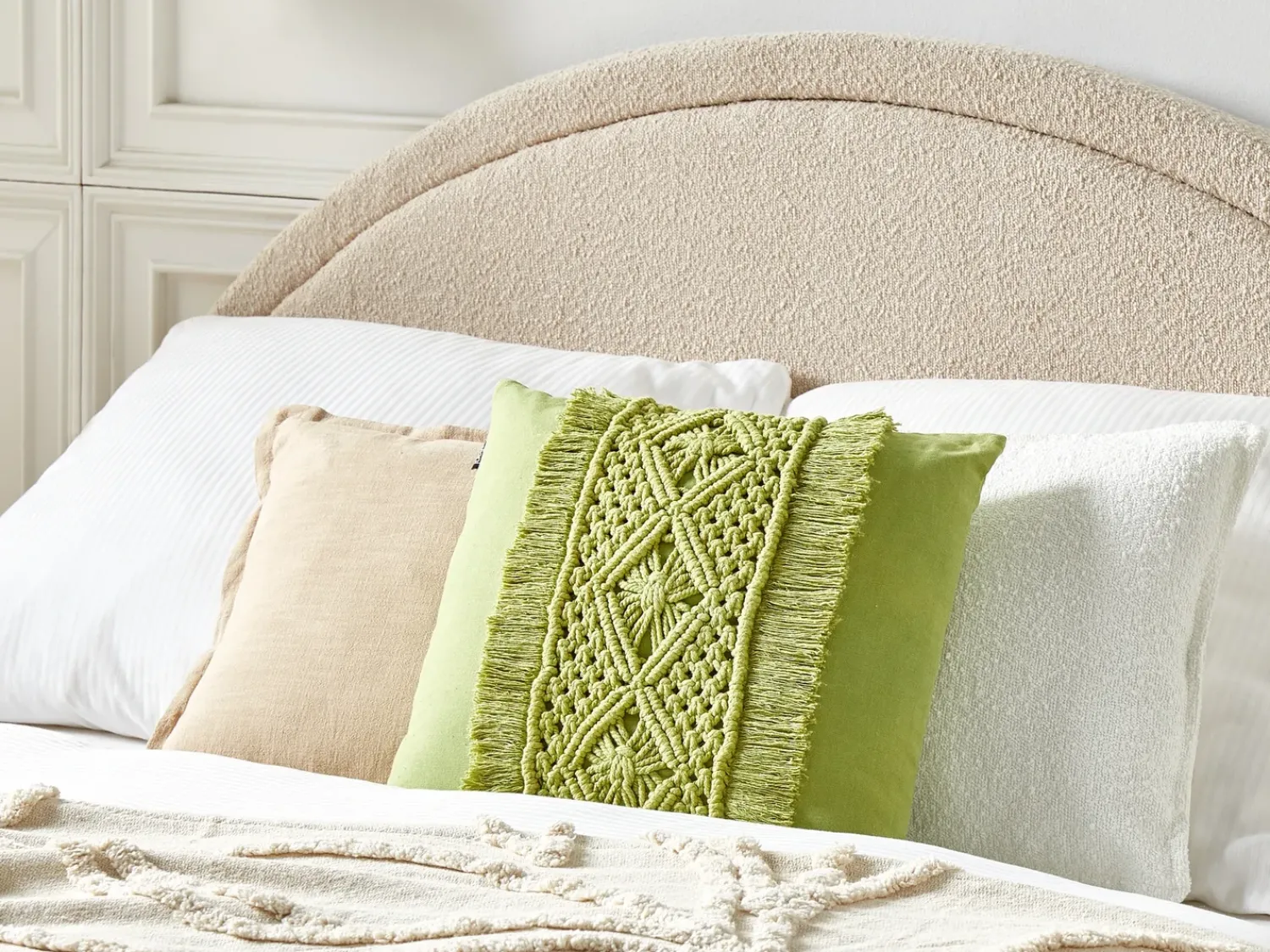 Clearance Beliani Set di 2 cuscini KALAM Cotone 45 x 45 cm Trama geometrica Verde