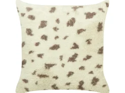 Online Beliani Set di 2 cuscini KASRA Finta pelliccia 45 x 45 cm Trama astratta Beige