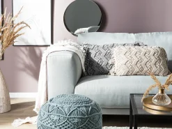 Outlet Beliani Set di 2 cuscini KIRIKKALE Cotone 30 x 45 cm Trama geometrica Grigio