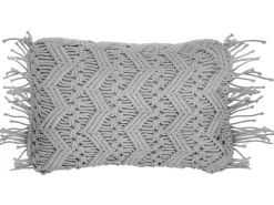 Outlet Beliani Set di 2 cuscini KIRIKKALE Cotone 30 x 45 cm Trama geometrica Grigio