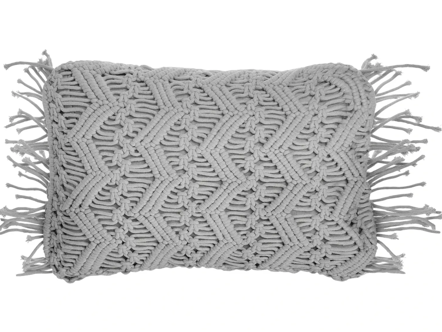 Outlet Beliani Set di 2 cuscini KIRIKKALE Cotone 30 x 45 cm Trama geometrica Grigio