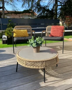 Online Beliani Set di 2 cuscini KIRIS Cotone 30 x 50 cm Trama geometrica Giallo