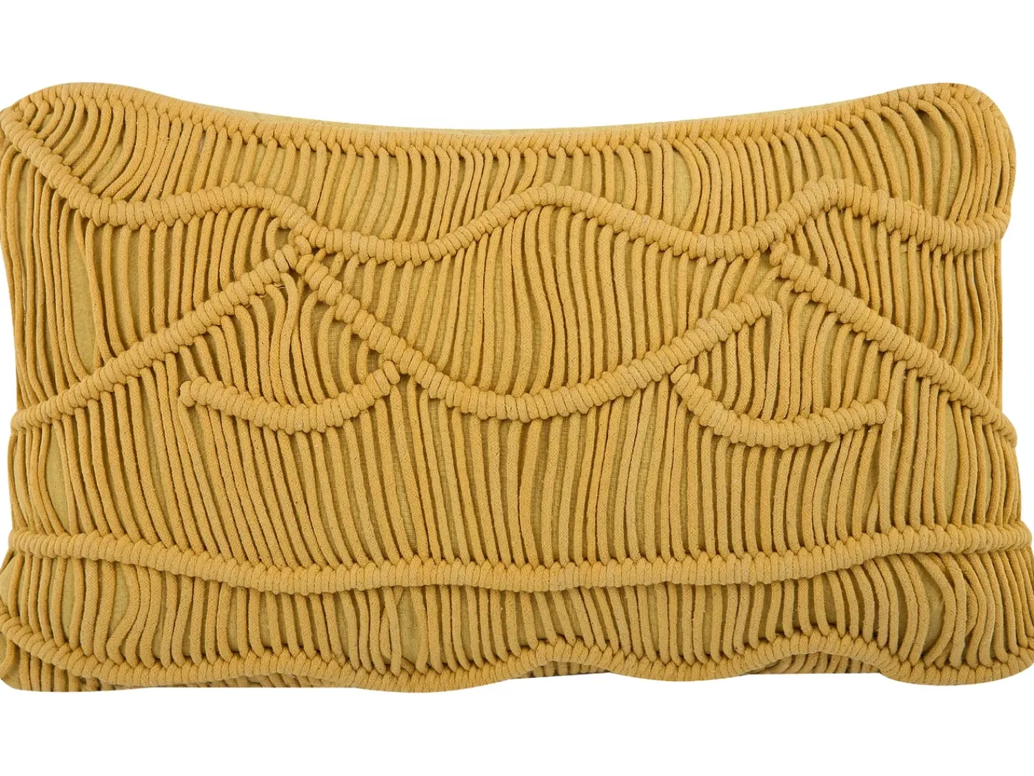 Online Beliani Set di 2 cuscini KIRIS Cotone 30 x 50 cm Trama geometrica Giallo