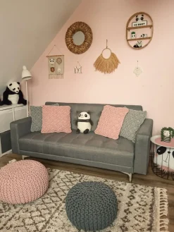 Beliani Set di 2 cuscini KIZKALESI Cotone 45 x 40 cm Trama geometrica Grigio