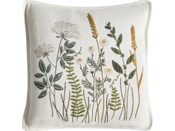 Hot Beliani Set di 2 cuscini KNEMA Cotone 45 x 45 cm Bianco Trama floreale Bianco Marrone