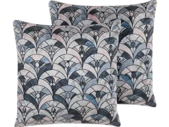 Discount Beliani Set di 2 cuscini KOODAL 45 x 45 cm Trama geometrica Multicolore