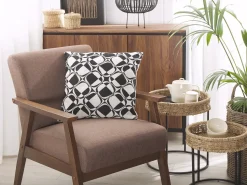Sale Beliani Set di 2 cuscini KOTURE Cotone 45 x 45 cm Nero/Bianco Trama geometrica Bianco Nero Oro