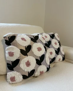Online Beliani Set di 2 cuscini KUNRI Cotone 45 x 45 cm Multicolore Trama floreale Bianco Rosa Verde