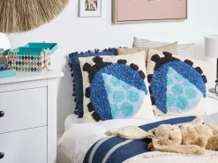 Clearance Beliani Set di 2 cuscini LADYBIRD Cotone 45 x 45 cm Multicolore