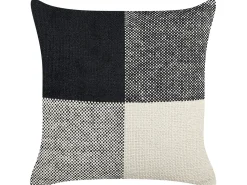 Beliani Set di 2 cuscini LAELIA Cotone 45 x 45 cm Nero Patchwork Beige Nero