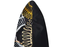 New Beliani Set di 2 cuscini LAGURUS Velluto 45 x 45 cm Multicolore Trama di piante Arancione Bianco Giallo Nero Multicolore