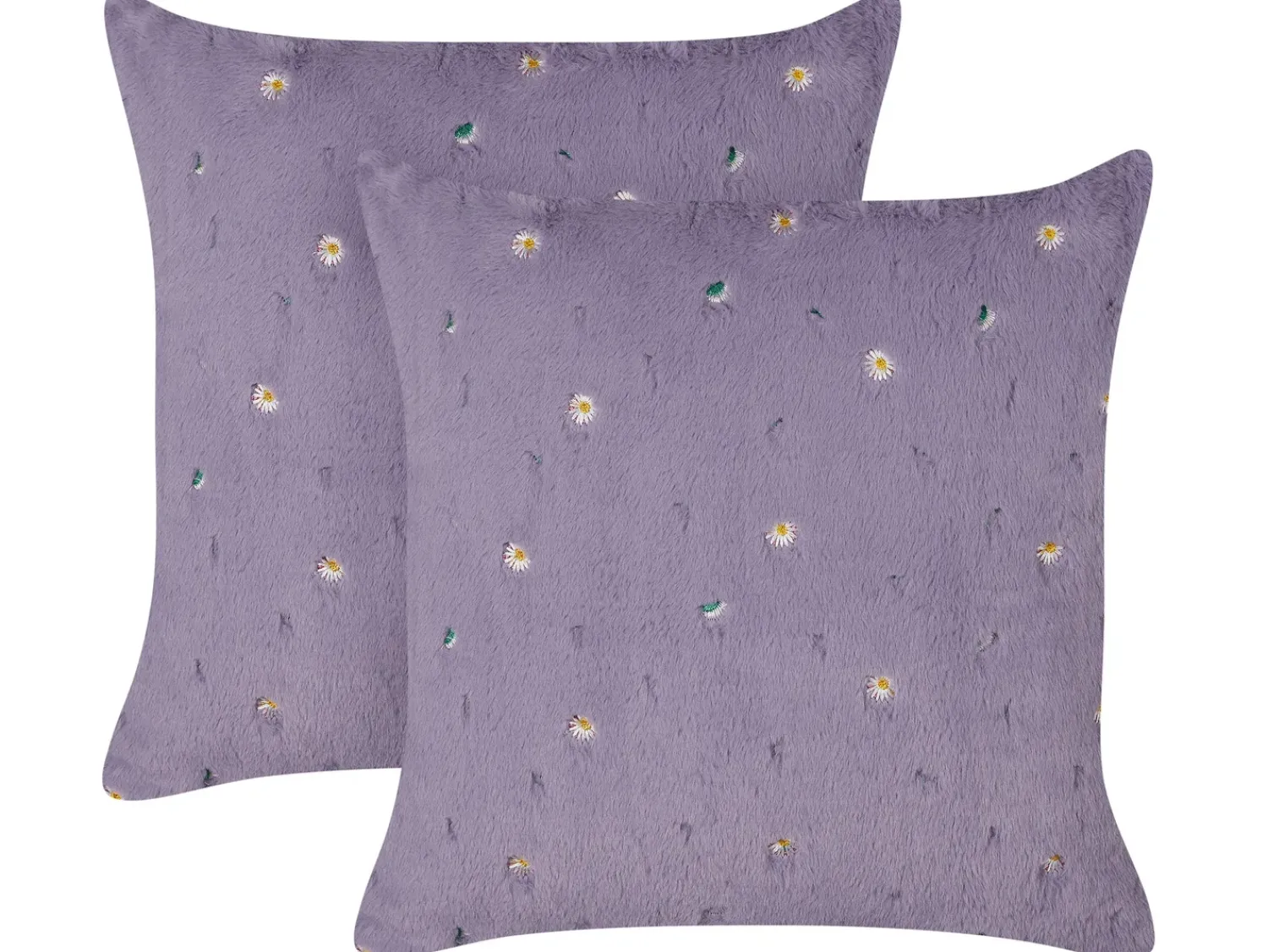 Online Beliani Set di 2 cuscini LAVATERA 45 x 45 cm Trama floreale Viola