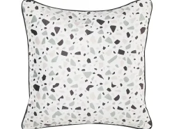 New Beliani Set di 2 cuscini LAVENDER Velluto 45 x 45 cm Bianco Motivo Effetto terrazzo Bianco Grigio Nero Multicolore