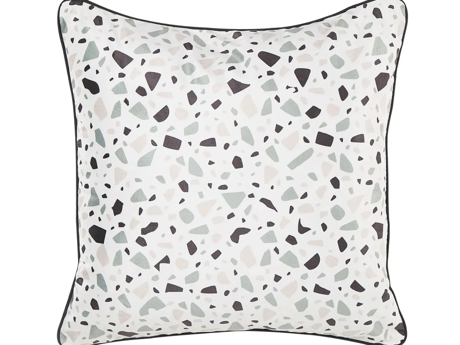 New Beliani Set di 2 cuscini LAVENDER Velluto 45 x 45 cm Bianco Motivo Effetto terrazzo Bianco Grigio Nero Multicolore