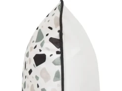 New Beliani Set di 2 cuscini LAVENDER Velluto 45 x 45 cm Bianco Motivo Effetto terrazzo Bianco Grigio Nero Multicolore