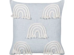 Best Beliani Set di 2 cuscini LEEA Cotone 45 x 45 cm Azzurro Bianco Blu