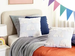 Best Beliani Set di 2 cuscini LEEA Cotone 45 x 45 cm Azzurro Bianco Blu