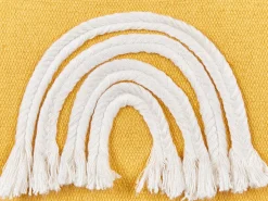 Beliani Set di 2 cuscini LEEA Cotone 45 x 45 cm Giallo Bianco Giallo