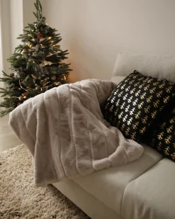 Online Beliani Set di 2 cuscini LEROY Cotone 45 x 45 cm Nero Modello natalizio Oro Nero