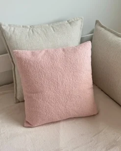 Discount Beliani Set di 2 cuscini LEUZEA Bouclé pastello Tinta unita Rosa