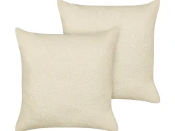 Discount Beliani Set di 2 cuscini LEUZEA Bouclé 60 x 60 cm Tinta unita Beige