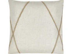 Beliani Set di 2 cuscini LICUALA 45 x 45 cm Trama geometrica Beige
