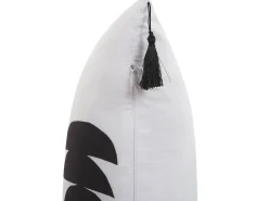 Outlet Beliani Set di 2 cuscini LIRIOPE Nero/Bianco Trama geometrica Bianco Nero