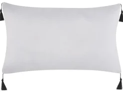 Outlet Beliani Set di 2 cuscini LIRIOPE Nero/Bianco Trama geometrica Bianco Nero