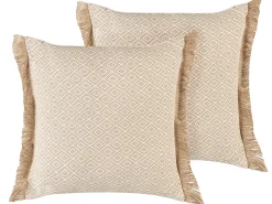 Online Beliani Set di 2 cuscini LONAR 45 x 45 cm sabbia Beige