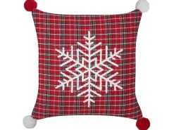 Clearance Beliani Set di 2 cuscini LONICERA 45 x 45 cm Rosso Modello natalizio Bianco Rosso