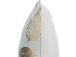 Hot Beliani Set di 2 cuscini LOTUS Cotone 45 x 45 cm Trama di piante Bianco Oro Nero