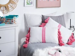Hot Beliani Set di 2 cuscini LOVELY Cotone 30 x 50 cm Bianco Rosa
