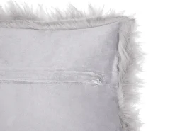 New Beliani Set di 2 cuscini LUBHA Finta pelliccia 42 x 42 cm chiaro Tinta unita Grigio