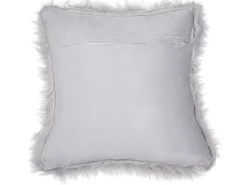 New Beliani Set di 2 cuscini LUBHA Finta pelliccia 42 x 42 cm chiaro Tinta unita Grigio