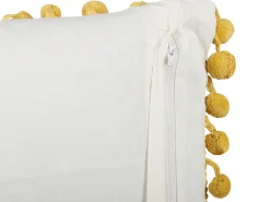 Beliani Set di 2 cuscini LYCROIS Cotone 45 x 45 cm Giallo Trama floreale Bianco Giallo Marrone