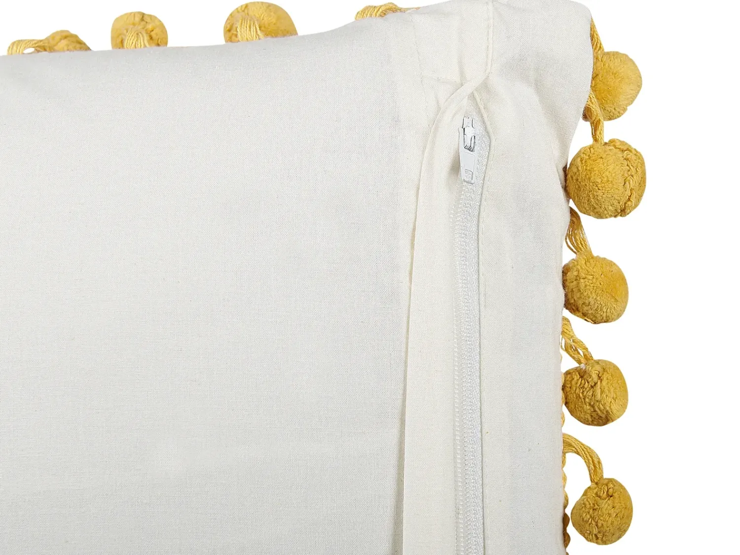 Beliani Set di 2 cuscini LYCROIS Cotone 45 x 45 cm Giallo Trama floreale Bianco Giallo Marrone