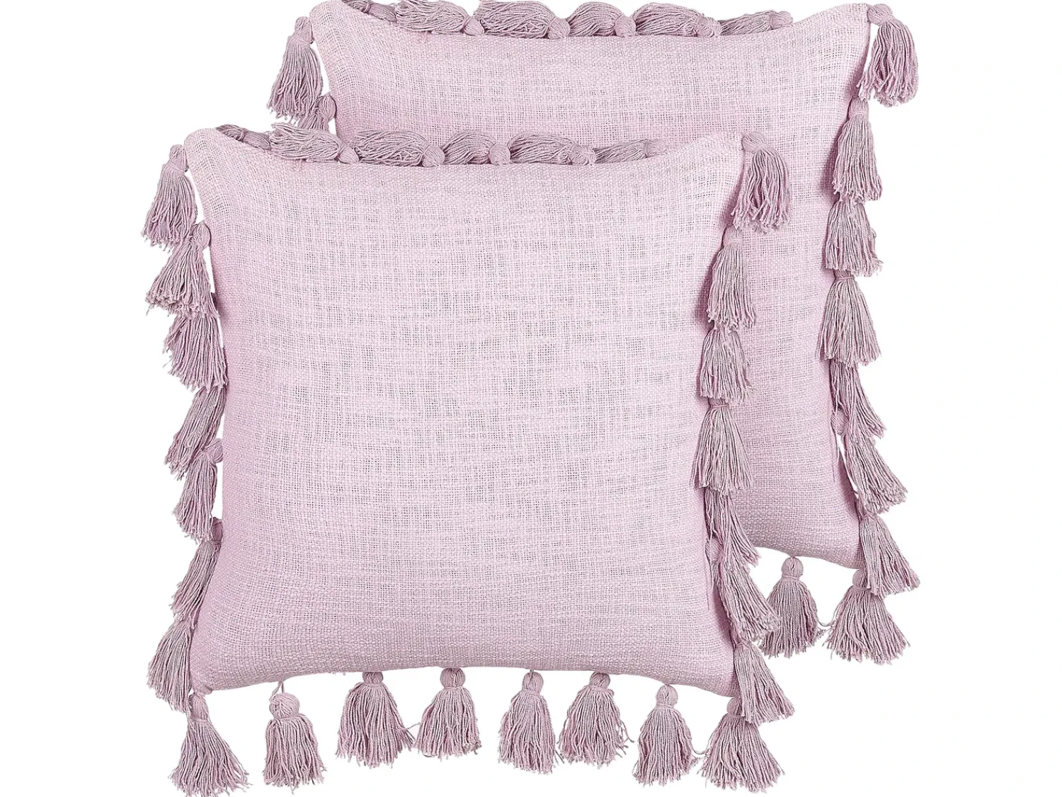 New Beliani Set di 2 cuscini LYNCHIS Cotone 45 x 45 cm Rosa