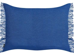 Online Beliani Set di 2 cuscini MABA Cotone 50 x 35 cm marino Tinta unita Blu