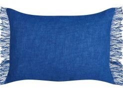 Online Beliani Set di 2 cuscini MABA Cotone 50 x 35 cm marino Tinta unita Blu