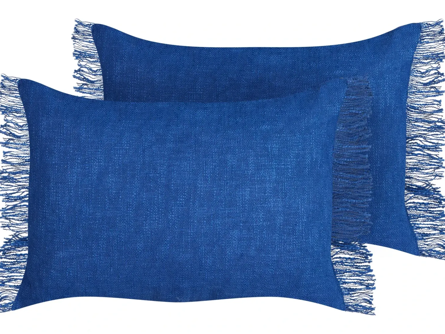 Online Beliani Set di 2 cuscini MABA Cotone 50 x 35 cm marino Tinta unita Blu