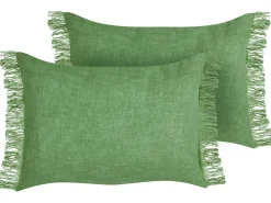 Clearance Beliani Set di 2 cuscini MABA Cotone 50 x 35 cm Tinta unita Verde