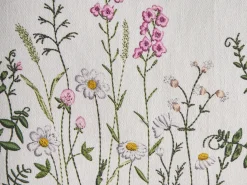 Clearance Beliani Set di 2 cuscini MADHUCA Cotone 30 x 50 cm Bianco Trama floreale Bianco Rosa